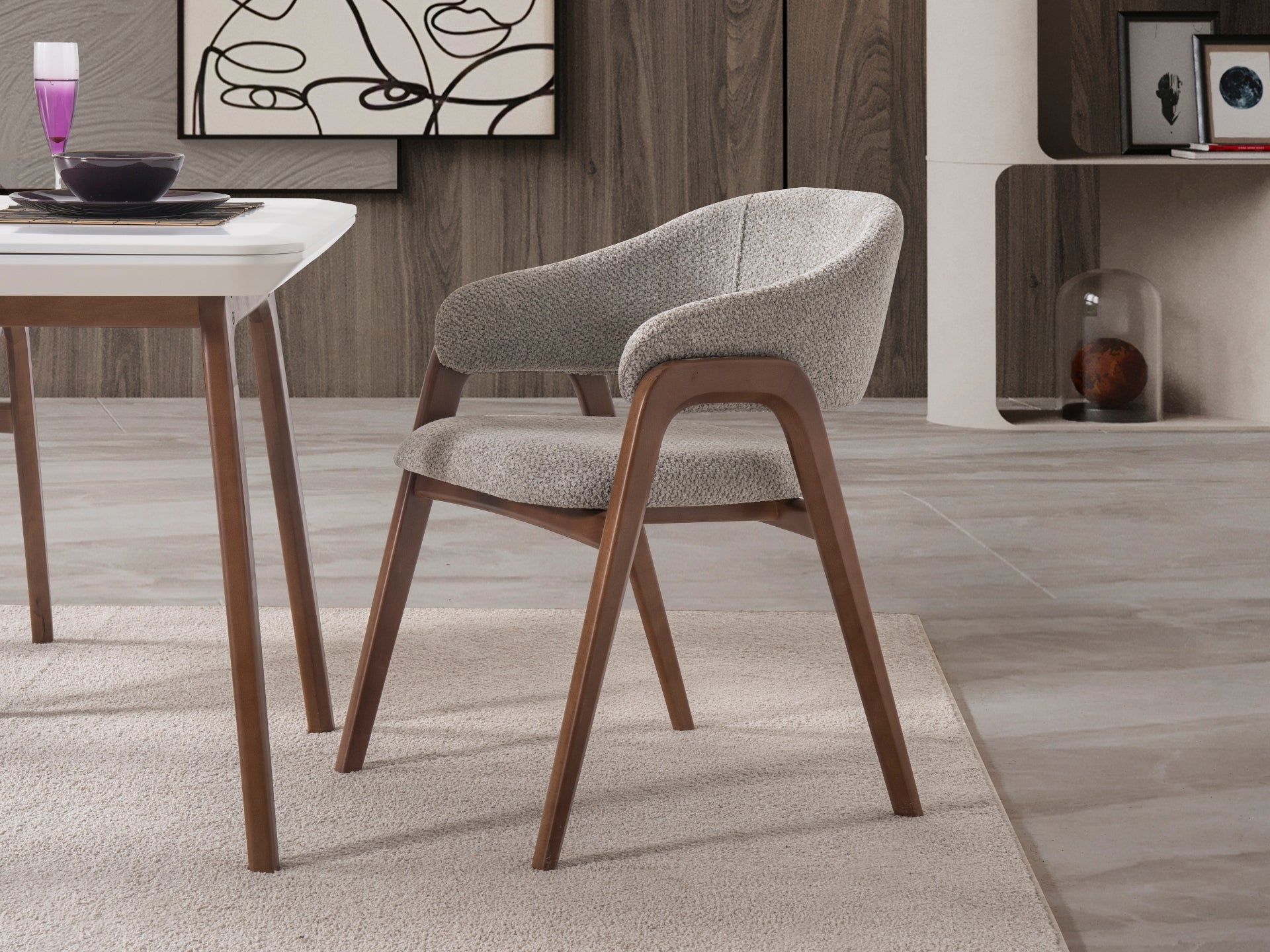 Baltimore Masa Sandalye Seti (Beyaz Ceviz)