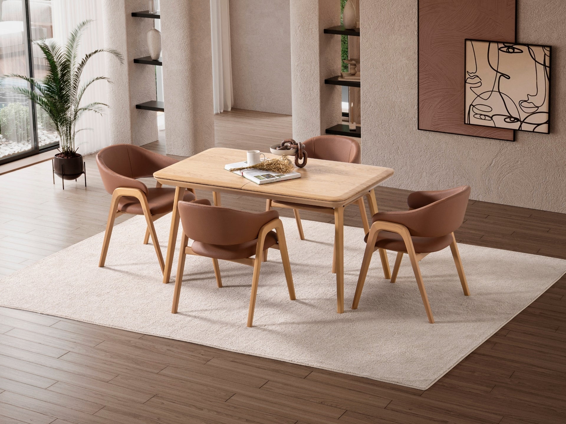 Baltimore Masa Sandalye Seti (Ceviz)