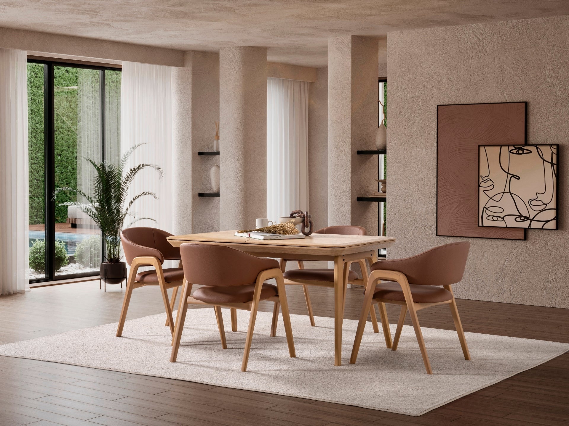 Baltimore Masa Sandalye Seti (Ceviz)