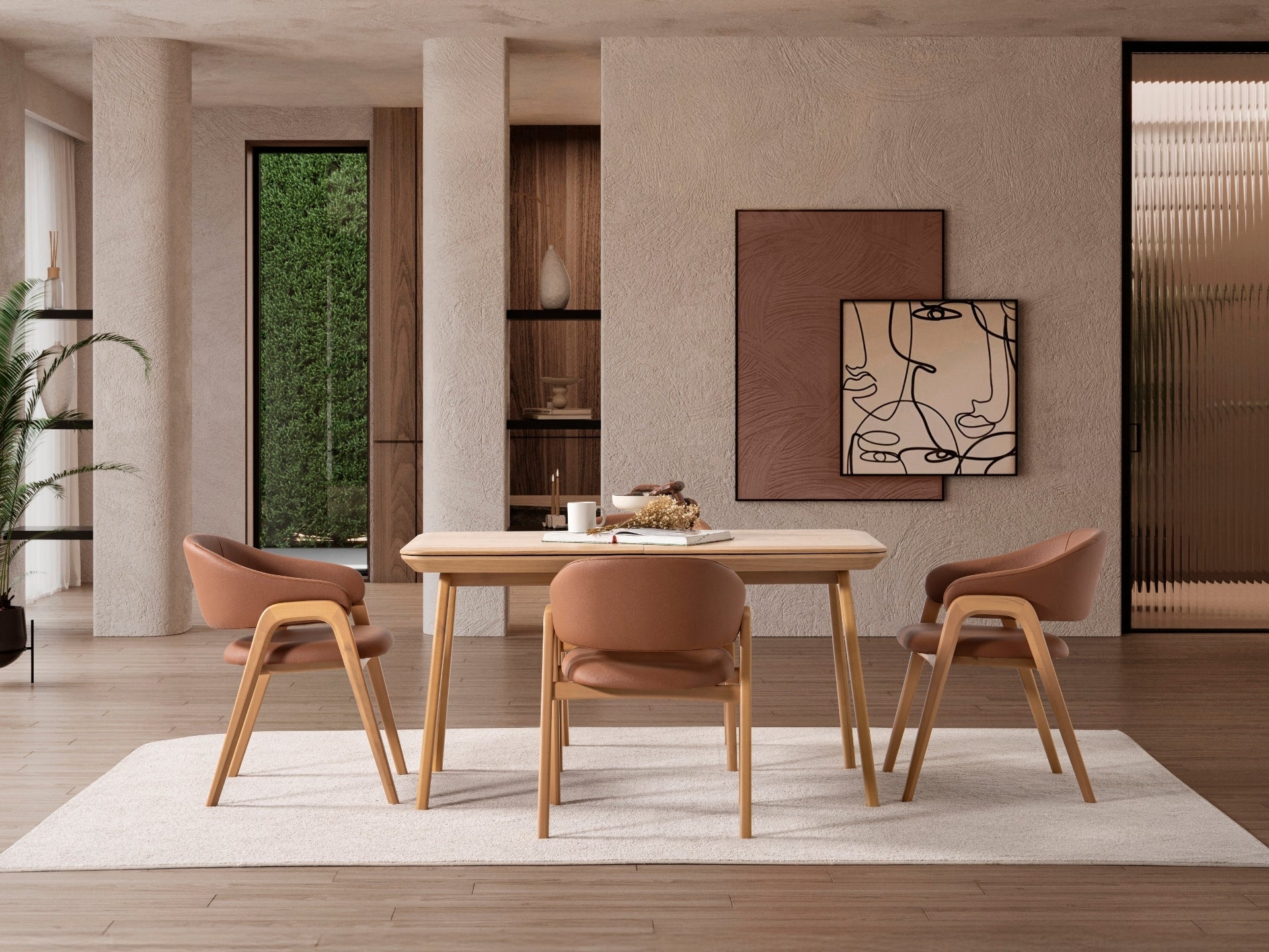 Baltimore Masa Sandalye Seti (Ceviz)