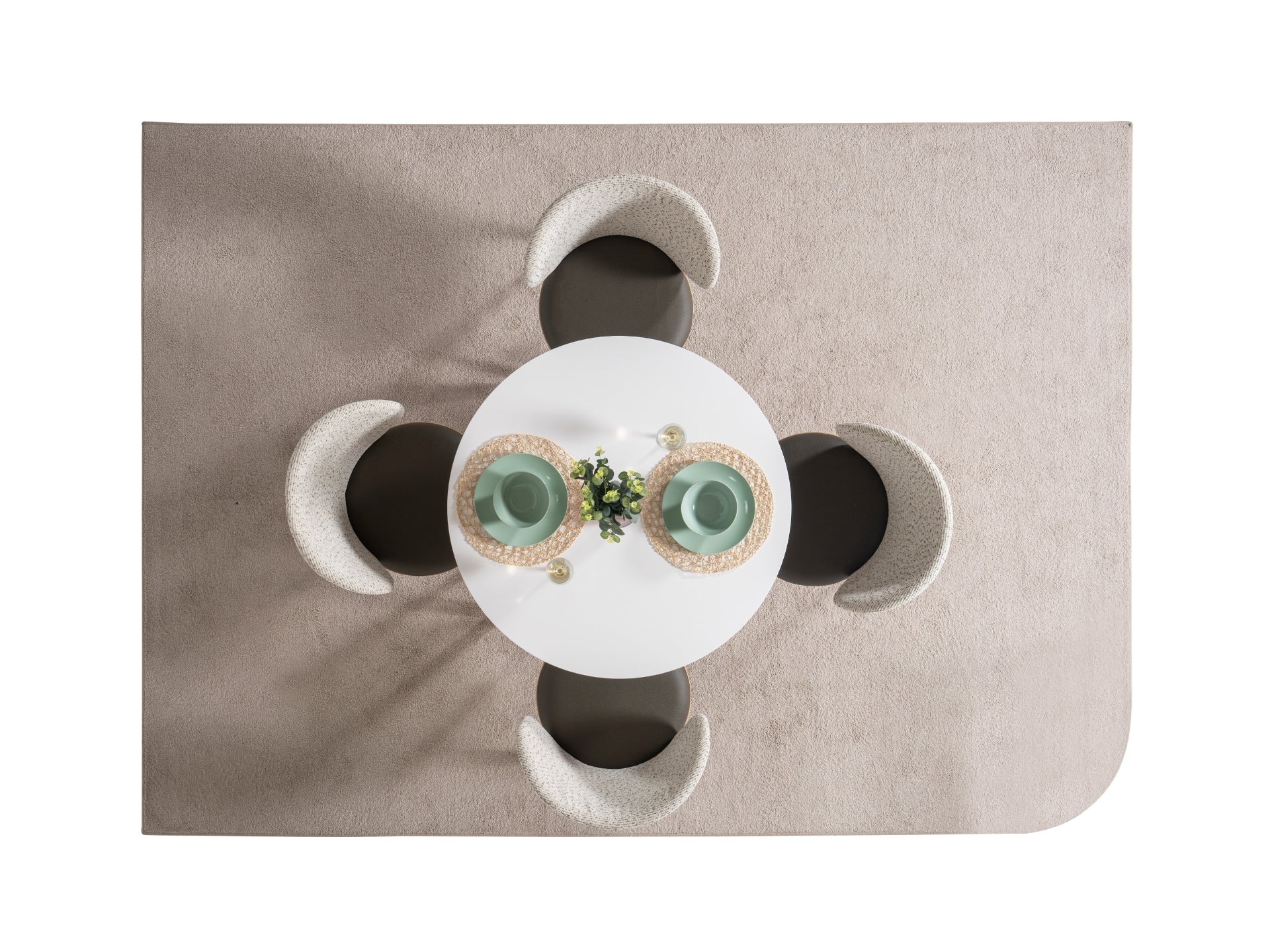 Dominik Masa Sandalye Seti (Beyaz - Meşe)